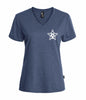 Women's V-neck T-shirt (BCGEU fist symbol)