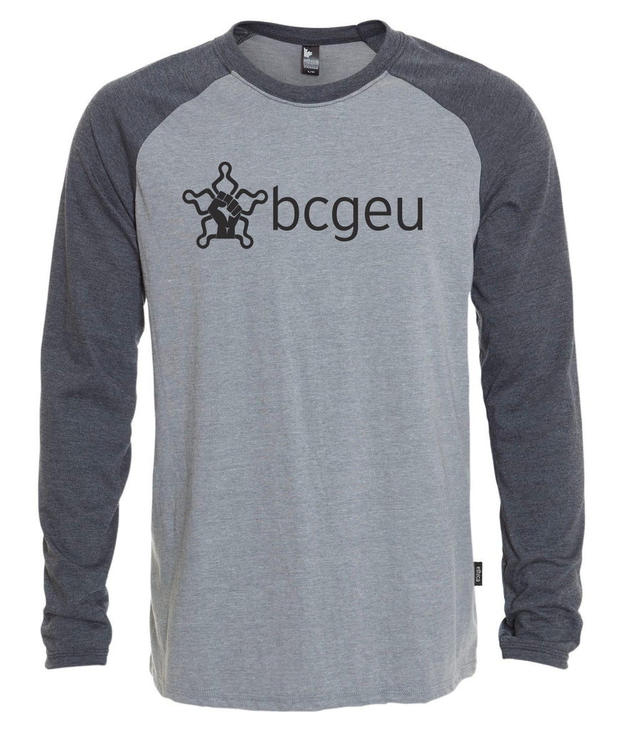 Men's raglan long sleeve T-shirt (BCGEU fist logo)