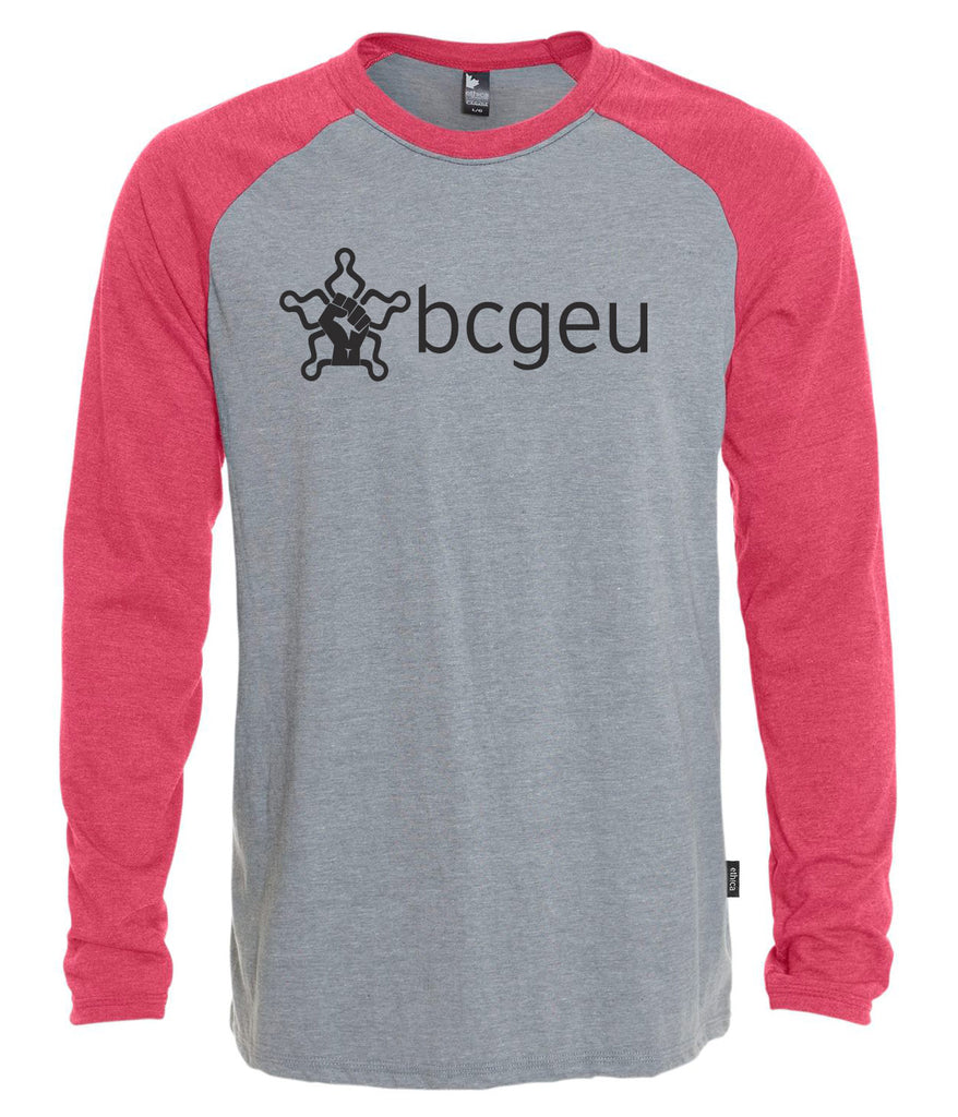 Men's raglan long sleeve T-shirt (BCGEU fist logo)