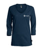 Women’s V-neck ¾ sleeve T-Shirt (BCGEU fist logo)