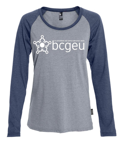 Men's raglan long sleeve T-shirt (BCGEU fist logo)