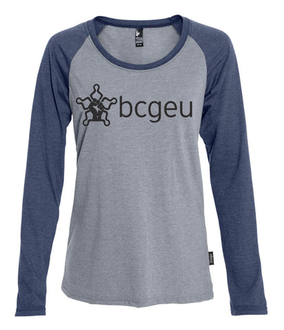 Men's raglan long sleeve T-shirt (BCGEU fist logo)